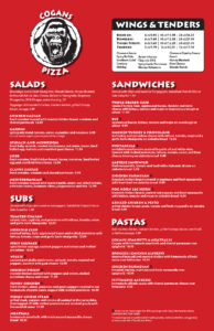 Cogans Pizza Ghent menu
