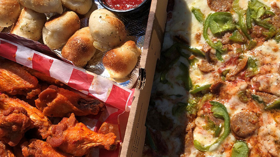 You’re not dreaming. It’s real: 🍕 + 🍗 + 🥐 under one roof