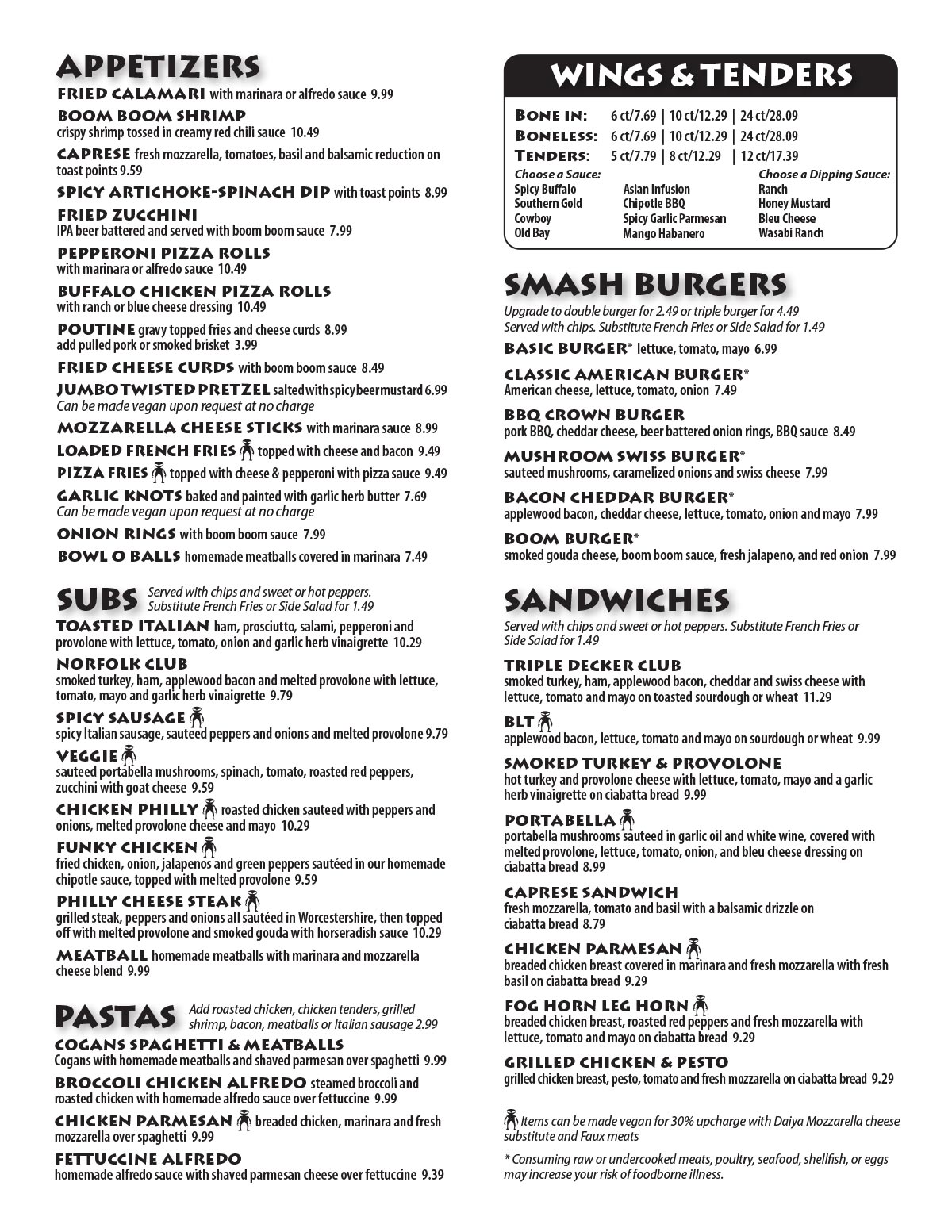 Cogans Menu Cogans Pizza North