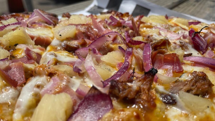 Hawaiian BBQ Pizza, just what the doctor ordered