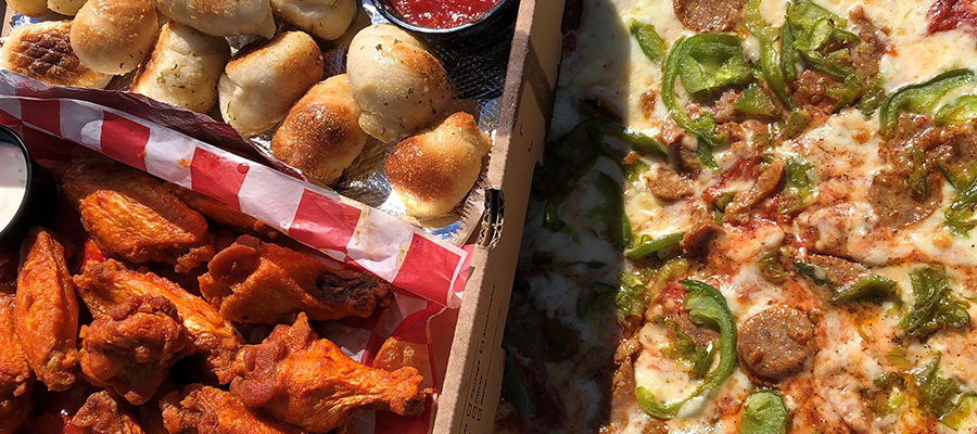 Grab your Pizza & Wings Deal, and free knots